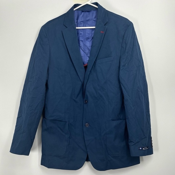 Ben Sherman Men's 42L Fluke Blazer Sport Coat Navy Blue Marine New